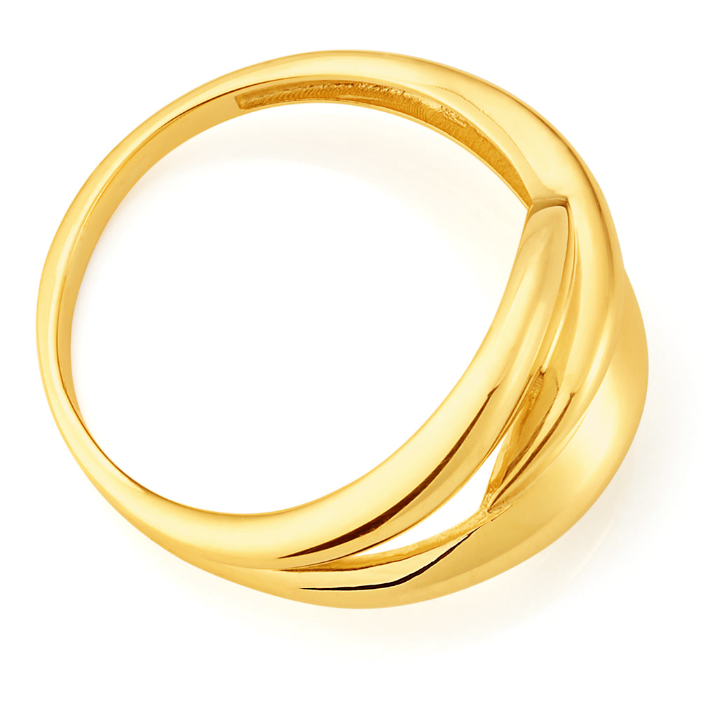 Stunning 9 Carat Yellow Gold Twisted Fashion Ring for Unique Style