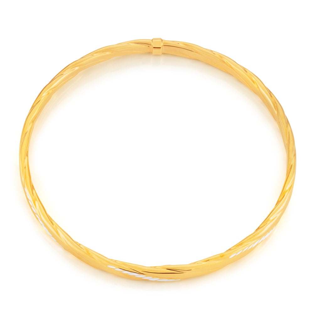 Stunning 9ct Gold Filled Diamond Cut Patterned Bangle for a Perfect Outfit