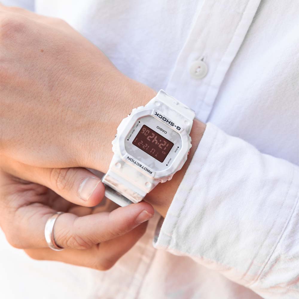 G-Shock DW5600GC-7D Men's Digital Watch with Grunge Snow Camouflage Design