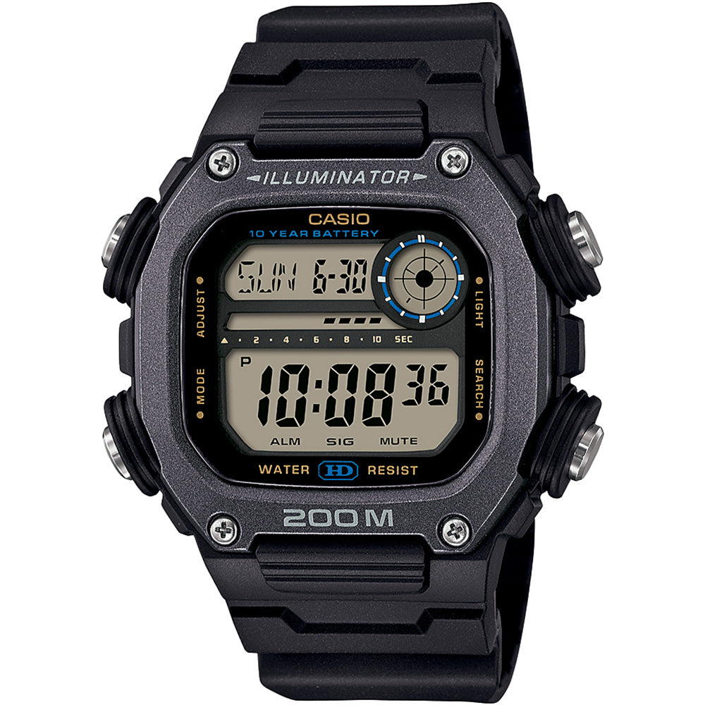 Casio DW291HX-1A Digital World Time Watch with Sleek Black Design