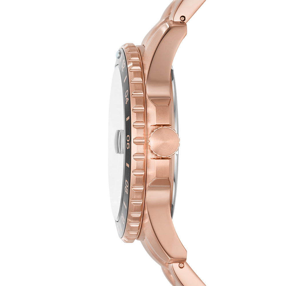 Fossil Elegant Rose Gold FS6027 Watch with Distinctive Bezel