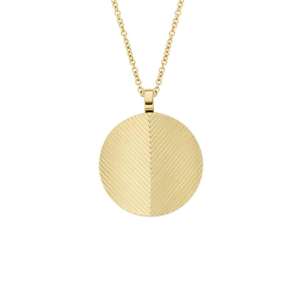 Fossil Harlow Yellow Gold Plated Stainless Steel Pendant with Chain