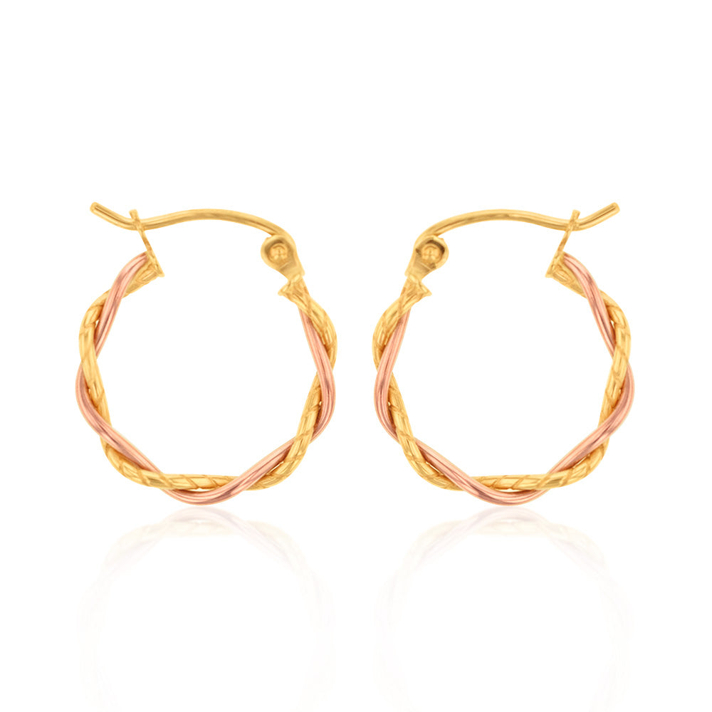Stylish 9 Carat Yellow Gold Tube-Style Hoop Earrings for Fashionable Women