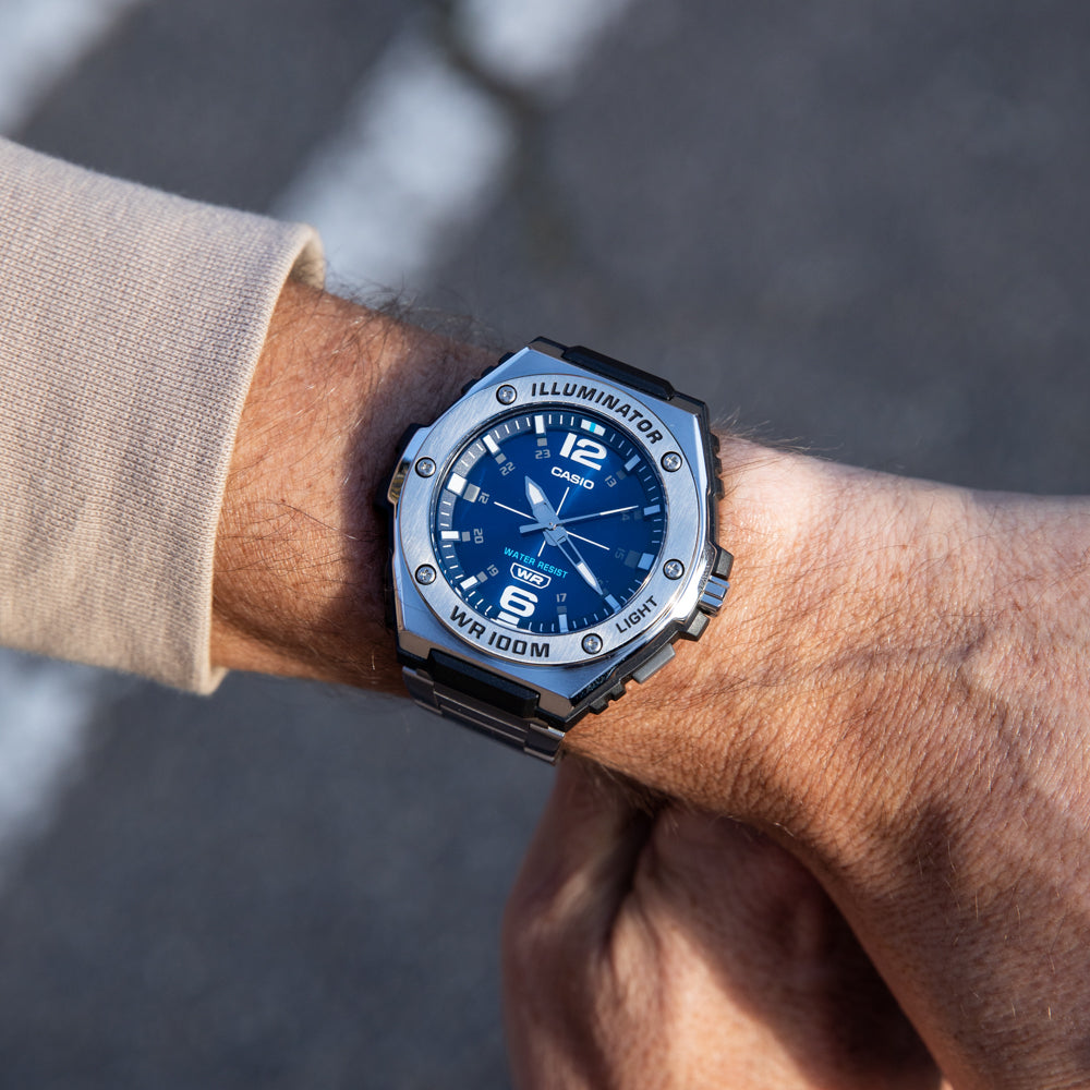 Casio Stainless Steel Watch with Electric Blue Dial - MWA100HD-2AV