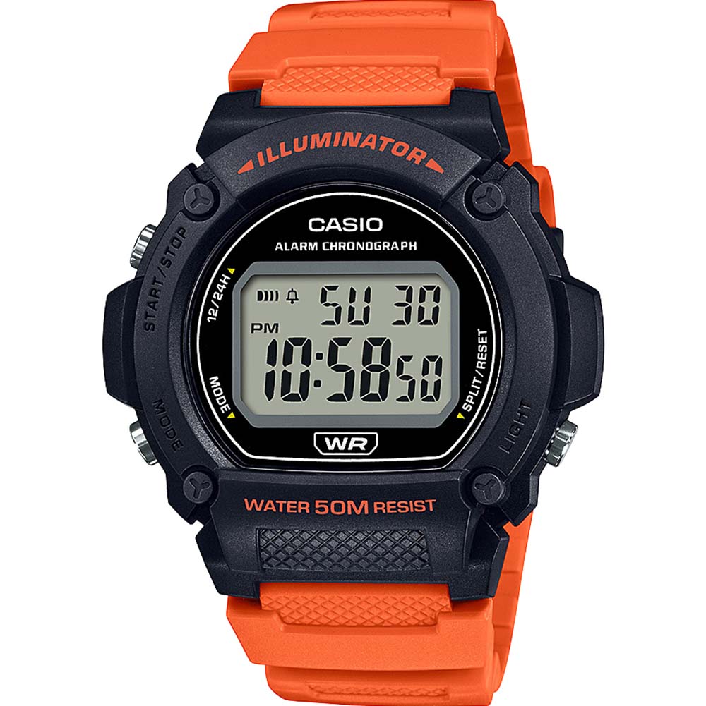 Casio W219H-4A Stylish Digital Watch with Long Battery & Water Resistance