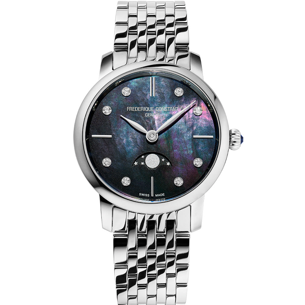 Frederique Constant Exquisite Slimline Moonphase Watch - FC-206MPBD1S6B