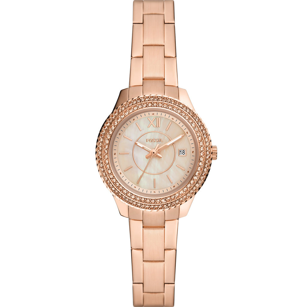 Fossil Women's ES5136 Mini Stella Stone Set Rose-Toned Elegant Wristwatch
