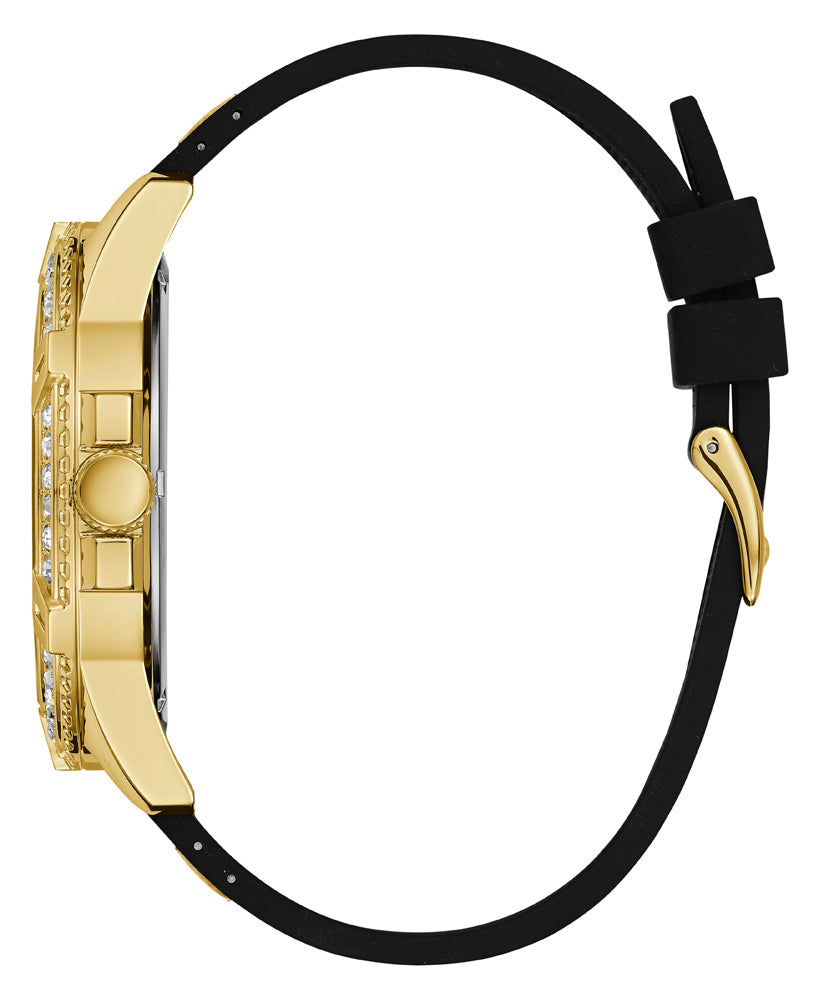 Guess Frontier W1132G1 Multi-Function Black and Gold Crystal Case Men's Watch