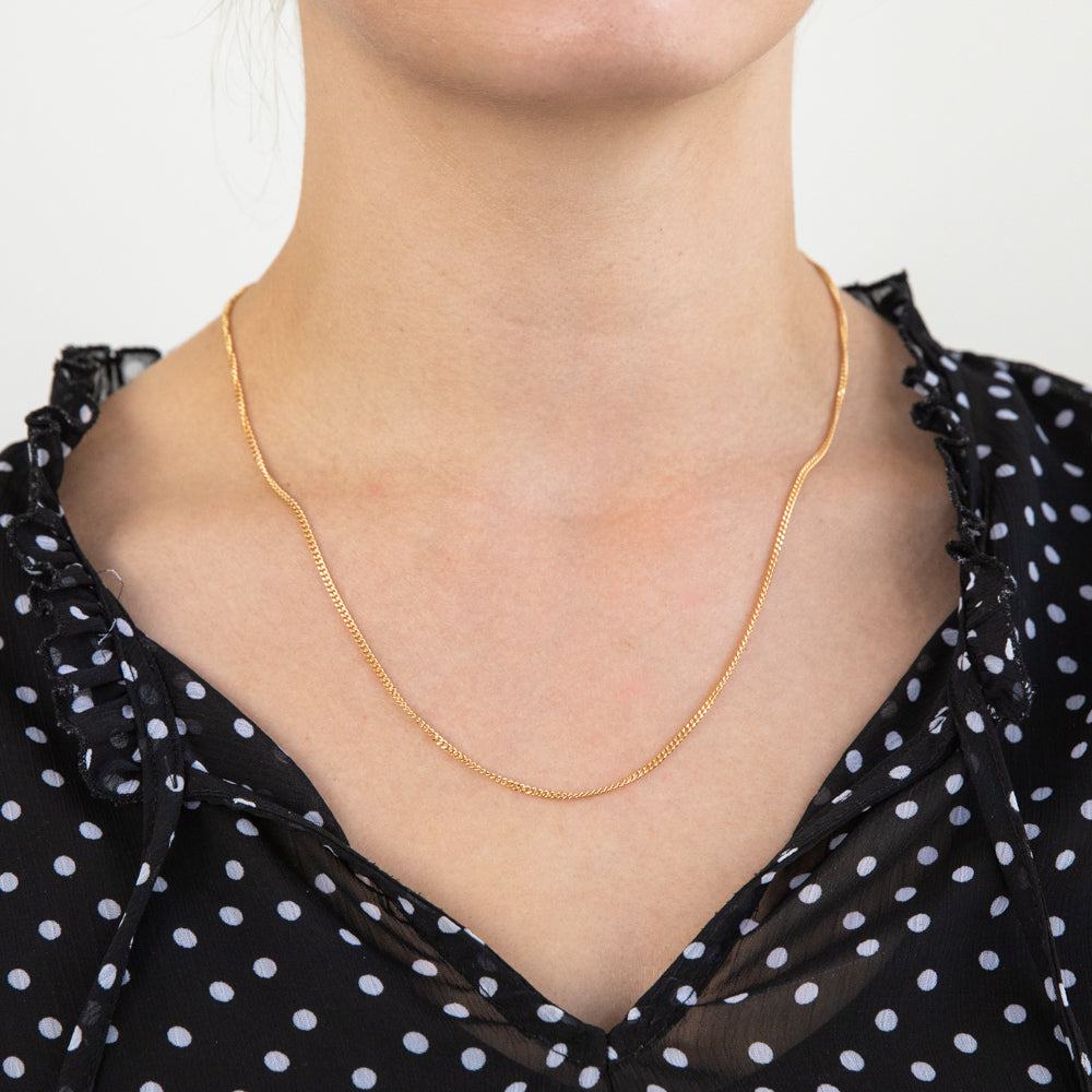 50cm 50Gauge 9ct Solid Yellow Gold Curb Dicut Chain for Stylish Look