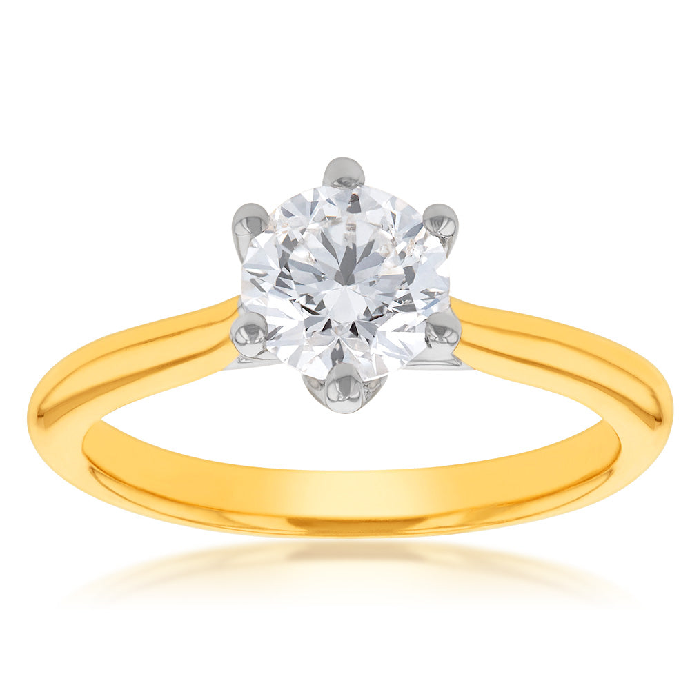 Exquisite 1 Carat Diamond Solitaire Ring in 18ct Yellow Gold