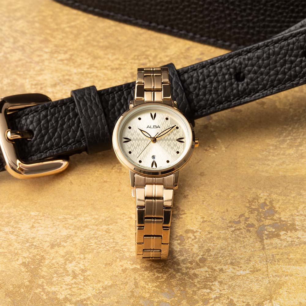Alba Elegant Gold-Tone Stainless Steel Watch - Model AH7Y96X1