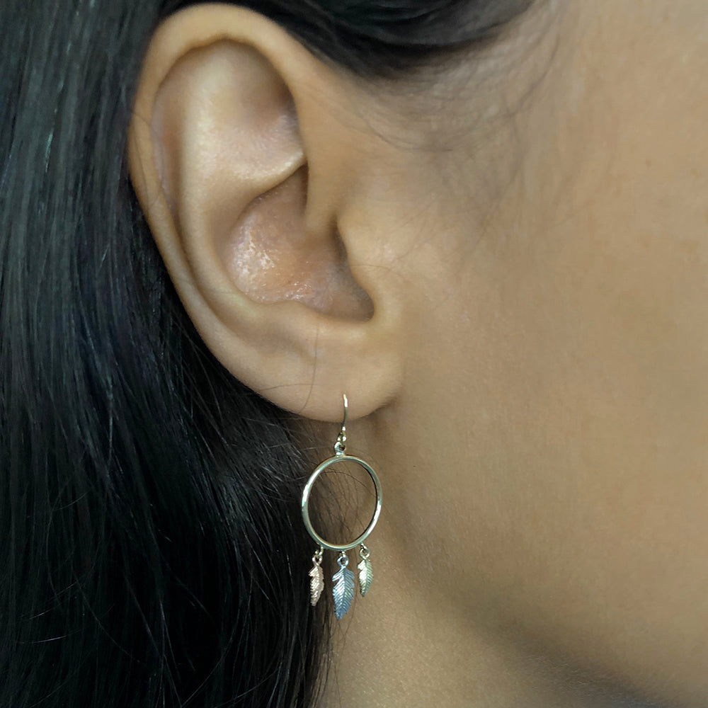 Stylish 9ct Gold Hoop Earrings with Sheppards Hook Design