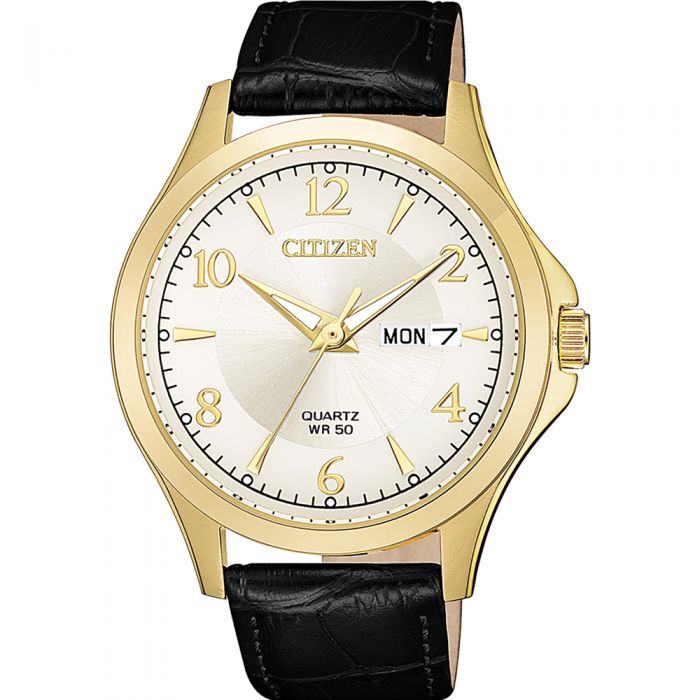 Citizen Men's Classic Black Leather Wristwatch BF2003 - 25A