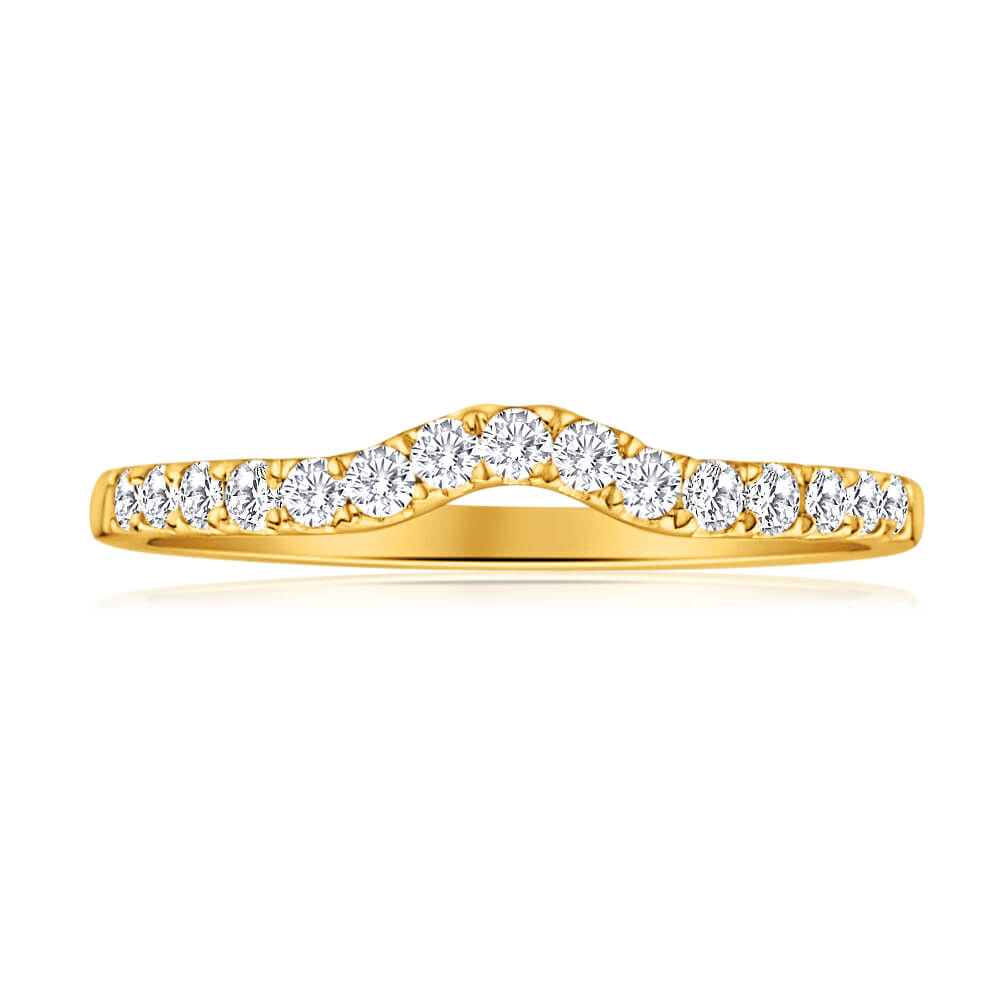 18ct Yellow Gold Diamond Ring with 15 Flawlessly Cut Diamonds (TW-25-29PT)
