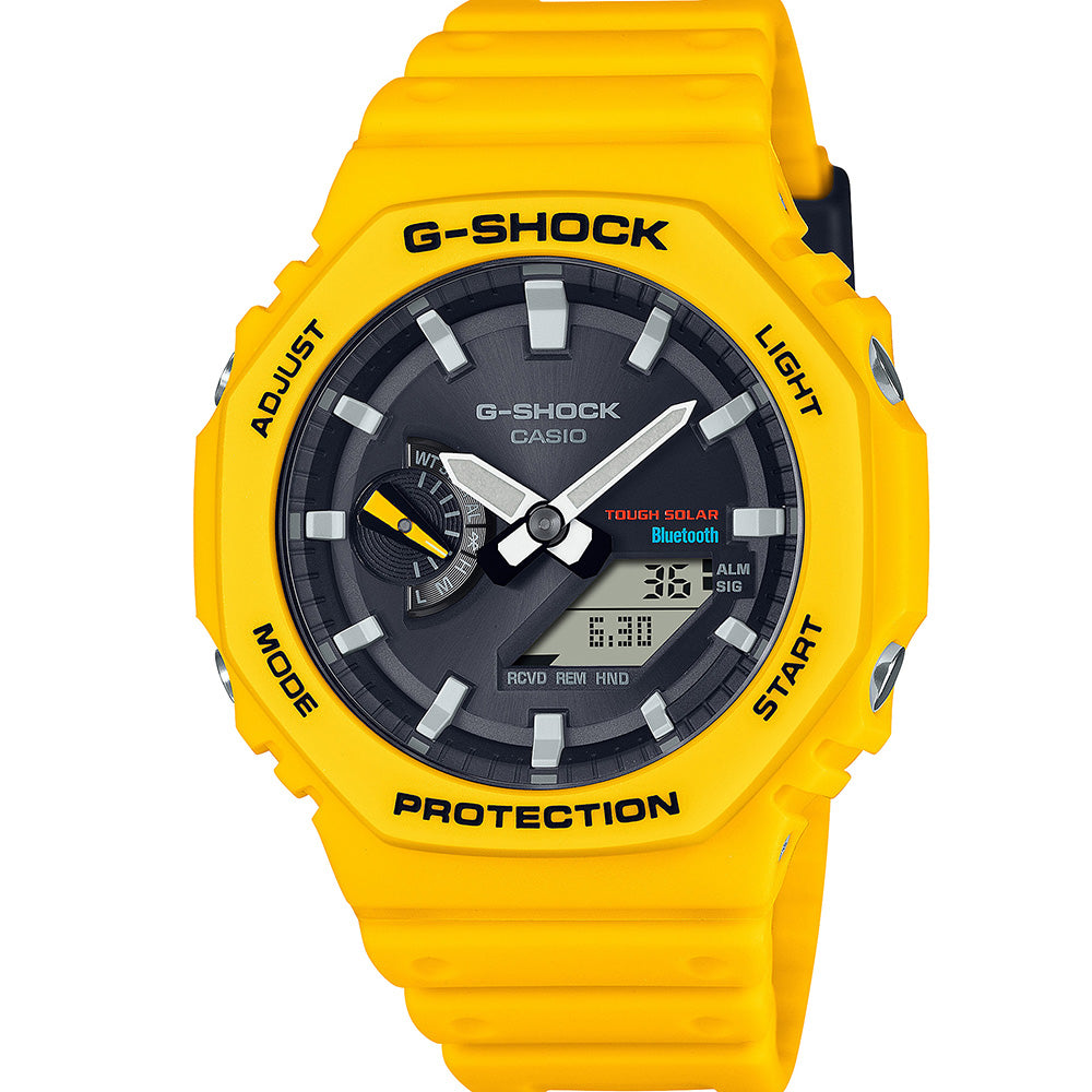 G-Shock GAB2100C-9A 'CasiOak' Yellow Bluetooth Solar-Powered Men's Watch