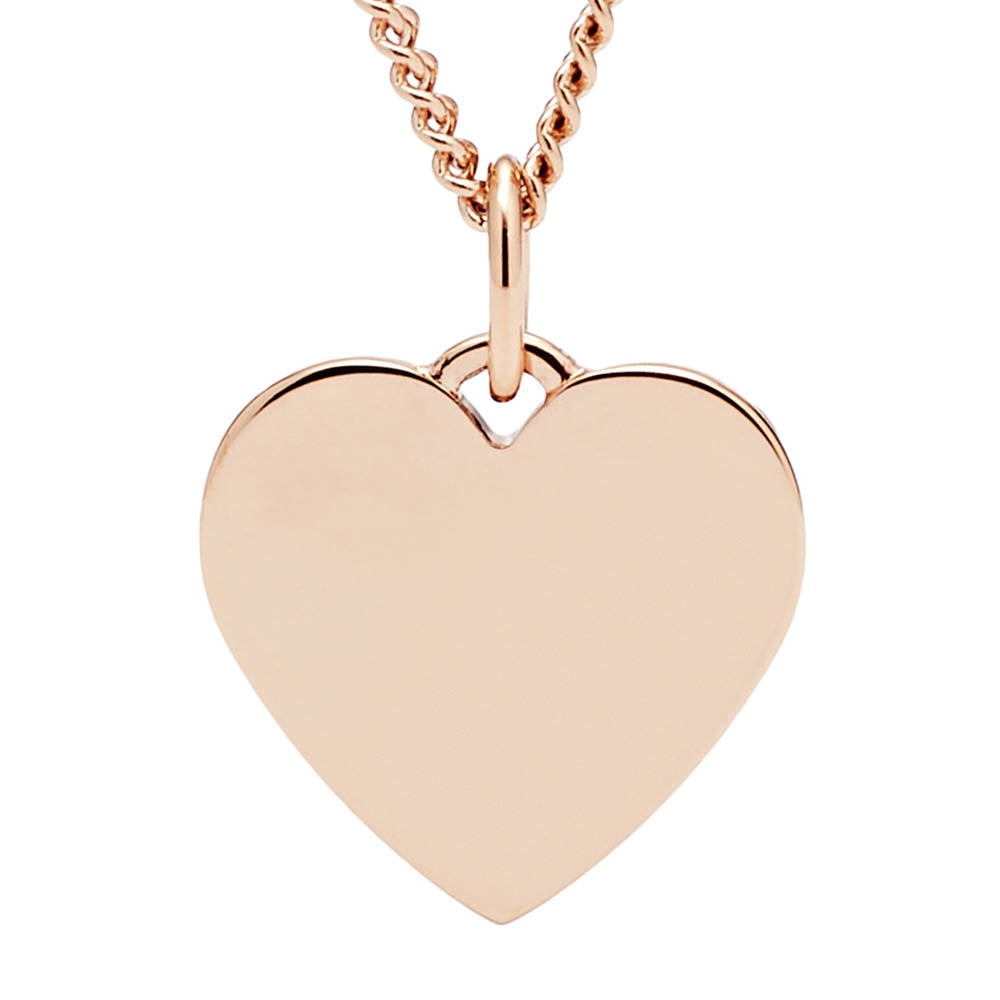Fossil Drew Rose Gold Plated Stainless Steel Heart Pendant with Chain
