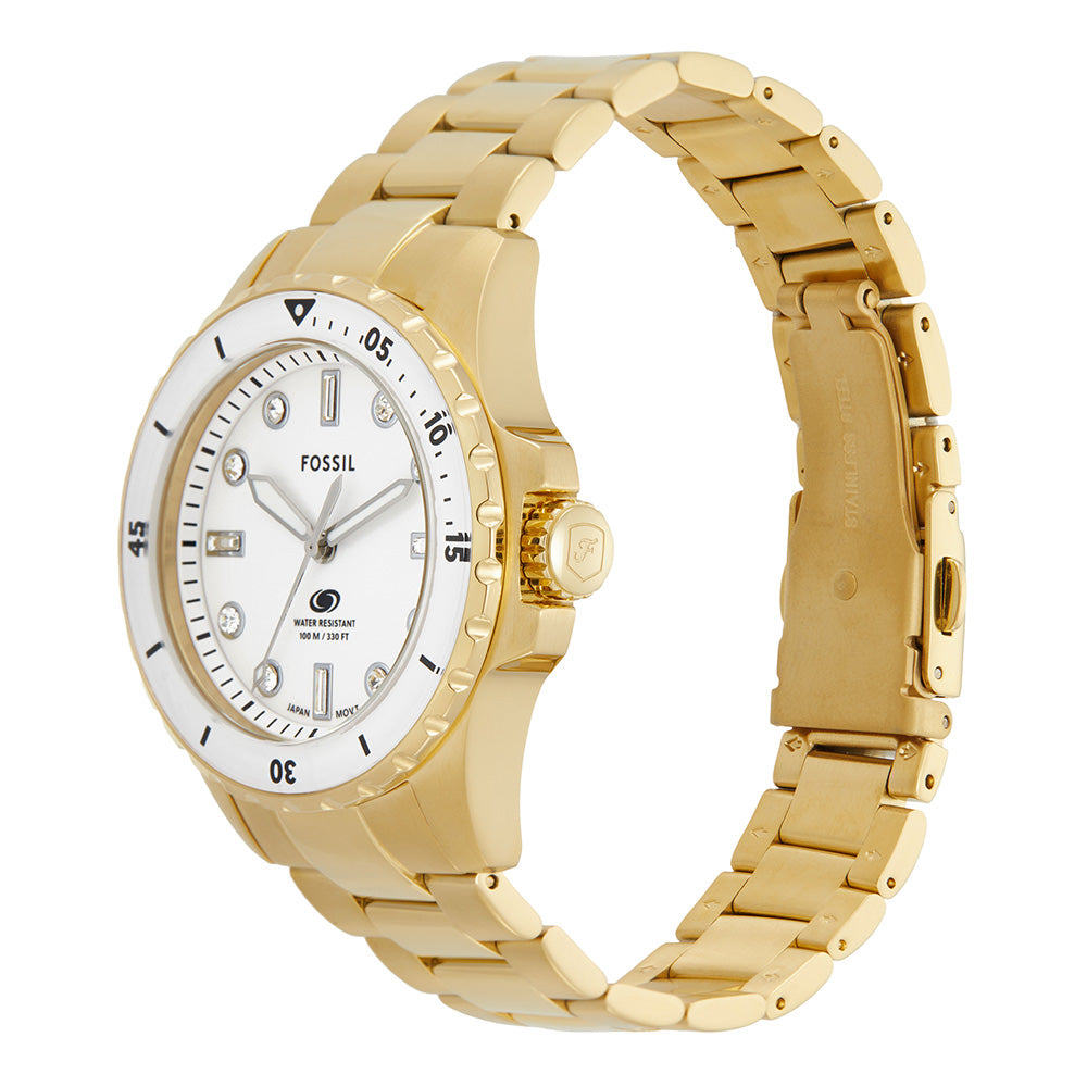 Fossil ES5350: Sophisticated Blue Watch with Gold - Tone Design