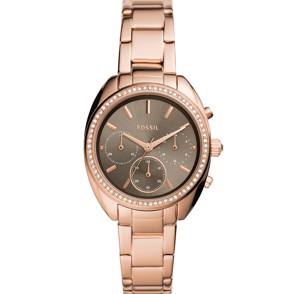 Fossil Vale BQ3659 Quartz Chronograph Watch with Rose Gold Case and Bracelet
