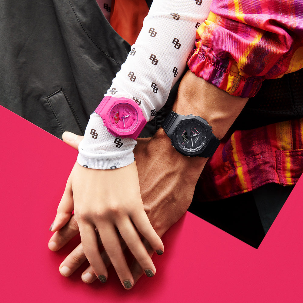 G-Shock GA2100P-1A 'CasiOak' Digital Analogue Watch in Stunning Blazing Pink Color