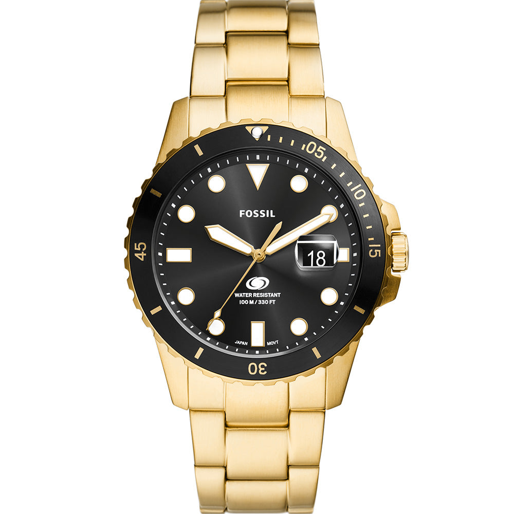 Fossil Stylish Blue FS6035 Men's Watch with Gold Accents