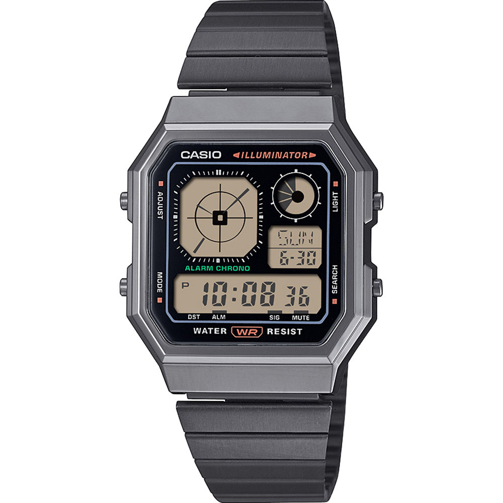 Casio Vintage A130WEGG-1A Men's Analog-Digital Hybrid Watch with Retro-Futuristic Design