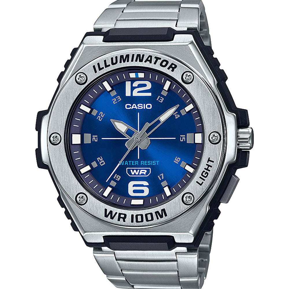 Casio Stainless Steel Watch with Electric Blue Dial - MWA100HD-2AV
