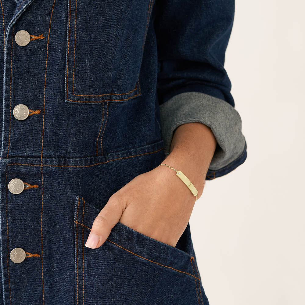 Fossil Drew ID Bracelet in Yellow Gold-Plated Stainless Steel