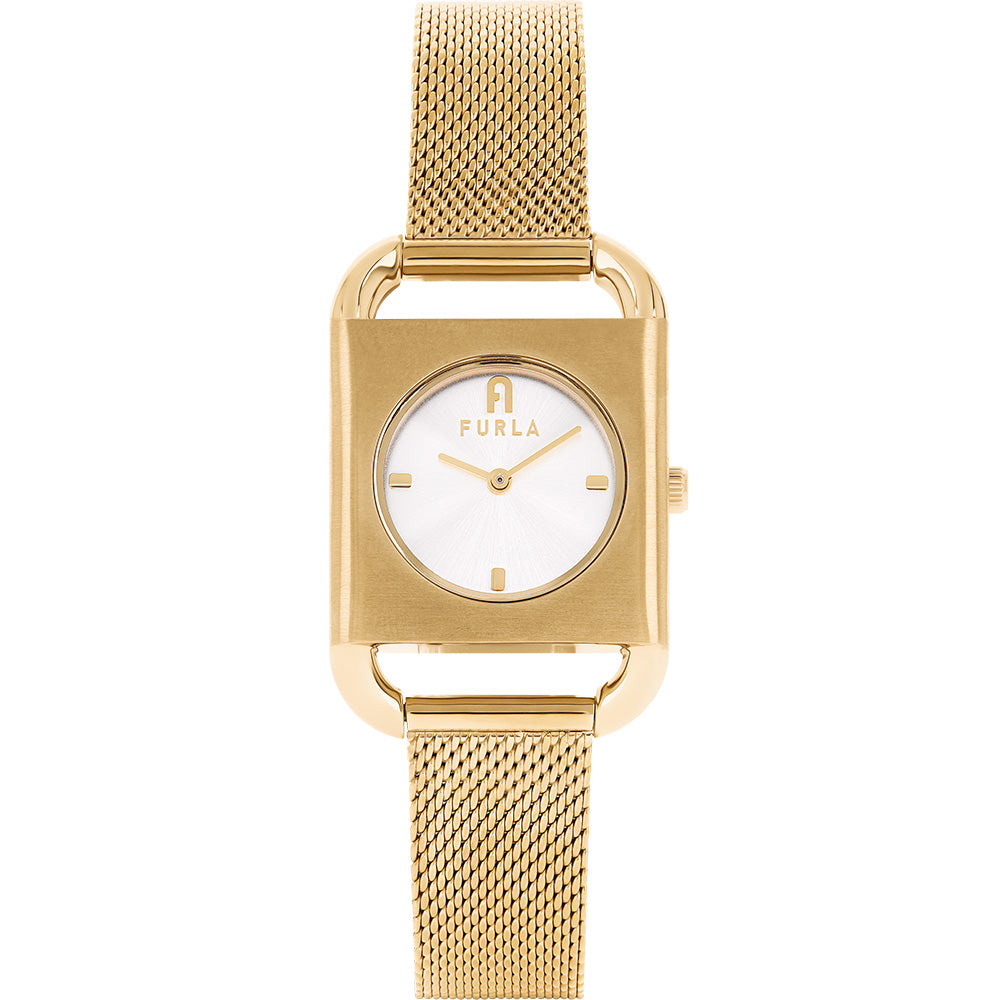 Furla Women's Luxury WW00017013L2 Arco Square Quartz Watch with Gold Mesh Band Design
