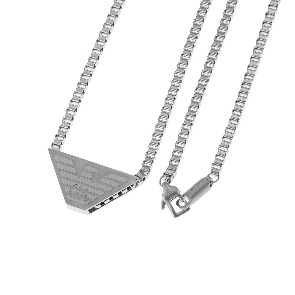 Emporio Armani Fashionable Stainless Steel Identity Pendant with Chain for Stylish Look