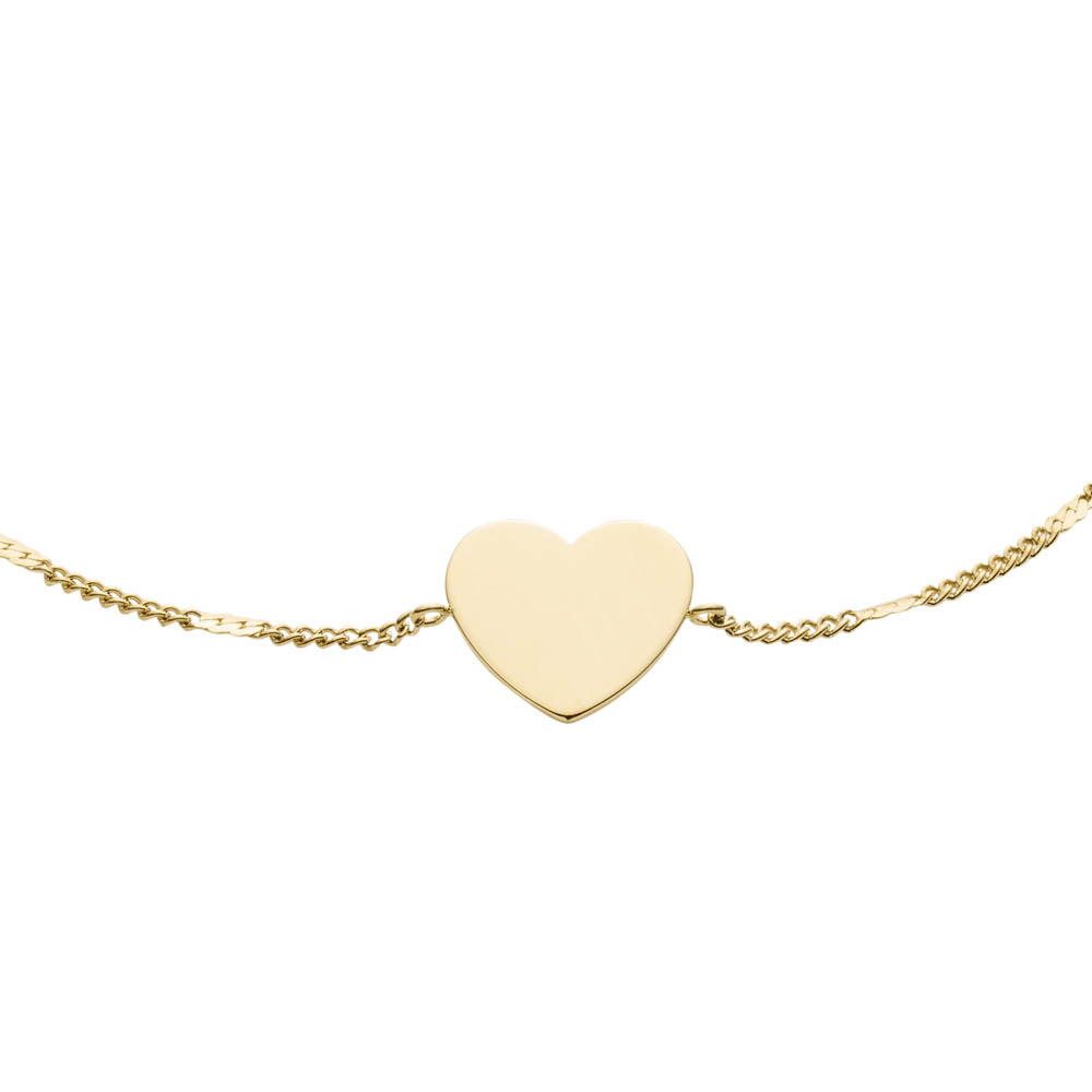 Fossil Drew Heart Bracelet in Yellow Gold Plated Stainless Steel