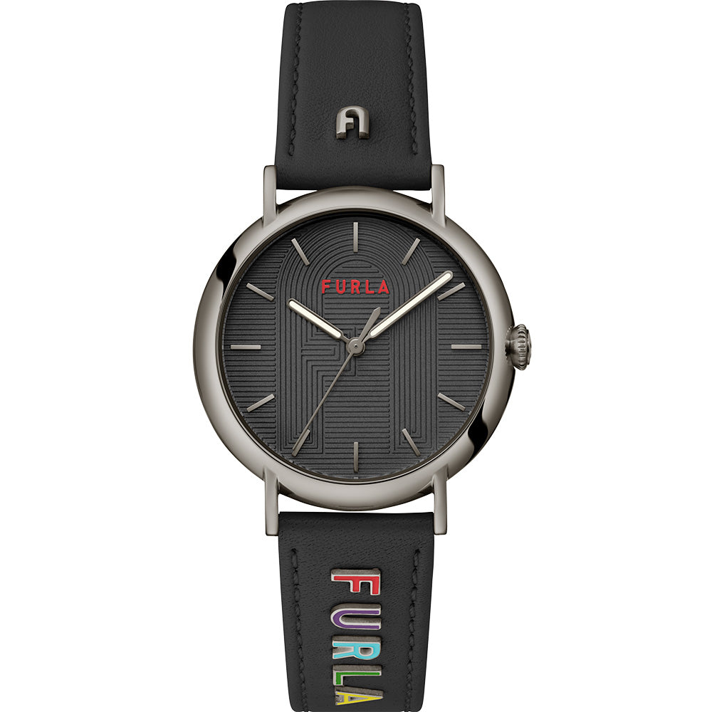 Furla Stylish Easy Shape Black Leather Women's Watch WW00023023L7