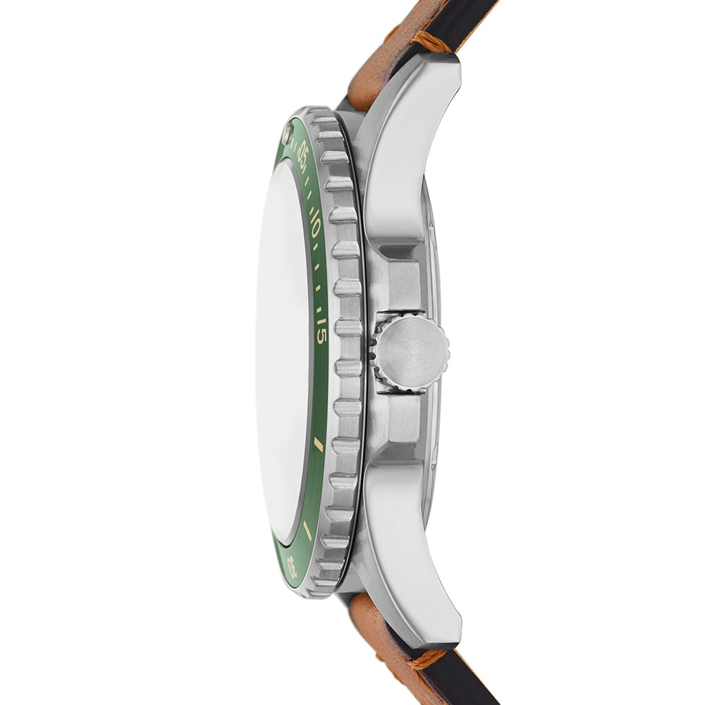 Fossil Men's Leather Watch - Blue FS5946 Model