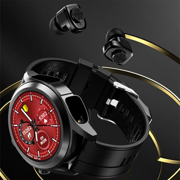 Advanced Active Pro Smart Watch with Integrated Bluetooth Earbuds