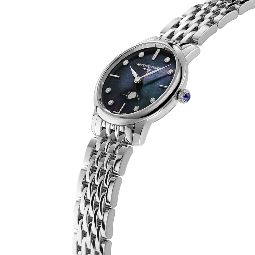 Frederique Constant Exquisite Slimline Moonphase Watch - FC-206MPBD1S6B