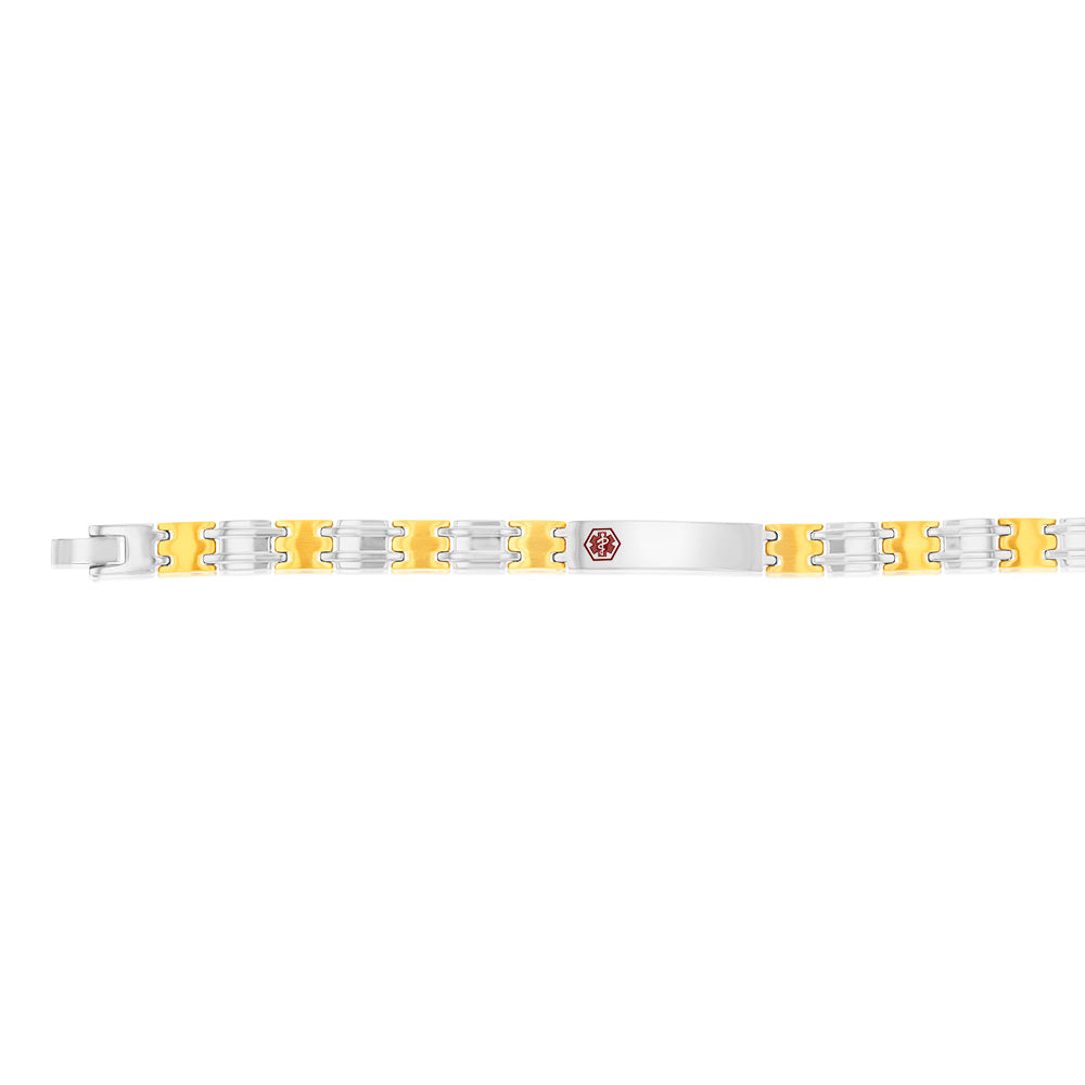 Stylish Forte Two - Tone Stainless Steel ID Bracelet with 19.5cm Length