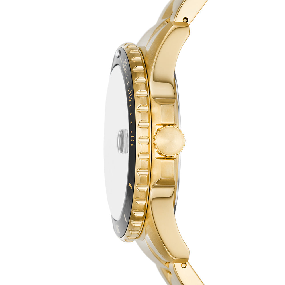 Fossil Stylish Blue FS6035 Men's Watch with Gold Accents