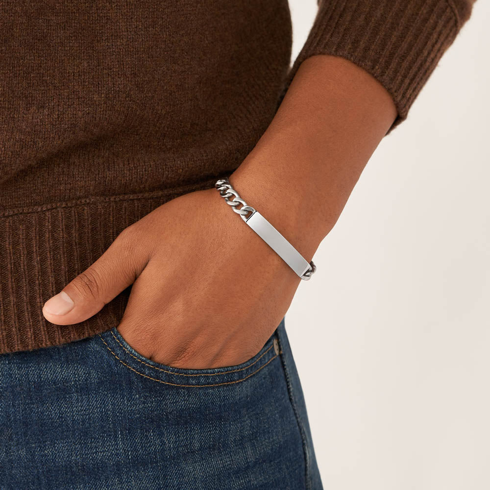 Fossil 22.4cm Stainless Steel Drew Stylish ID Bracelet