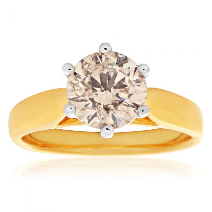 18ct Yellow Gold 1.5 Carat Solitaire Ring Featuring Australian-Mined Diamond