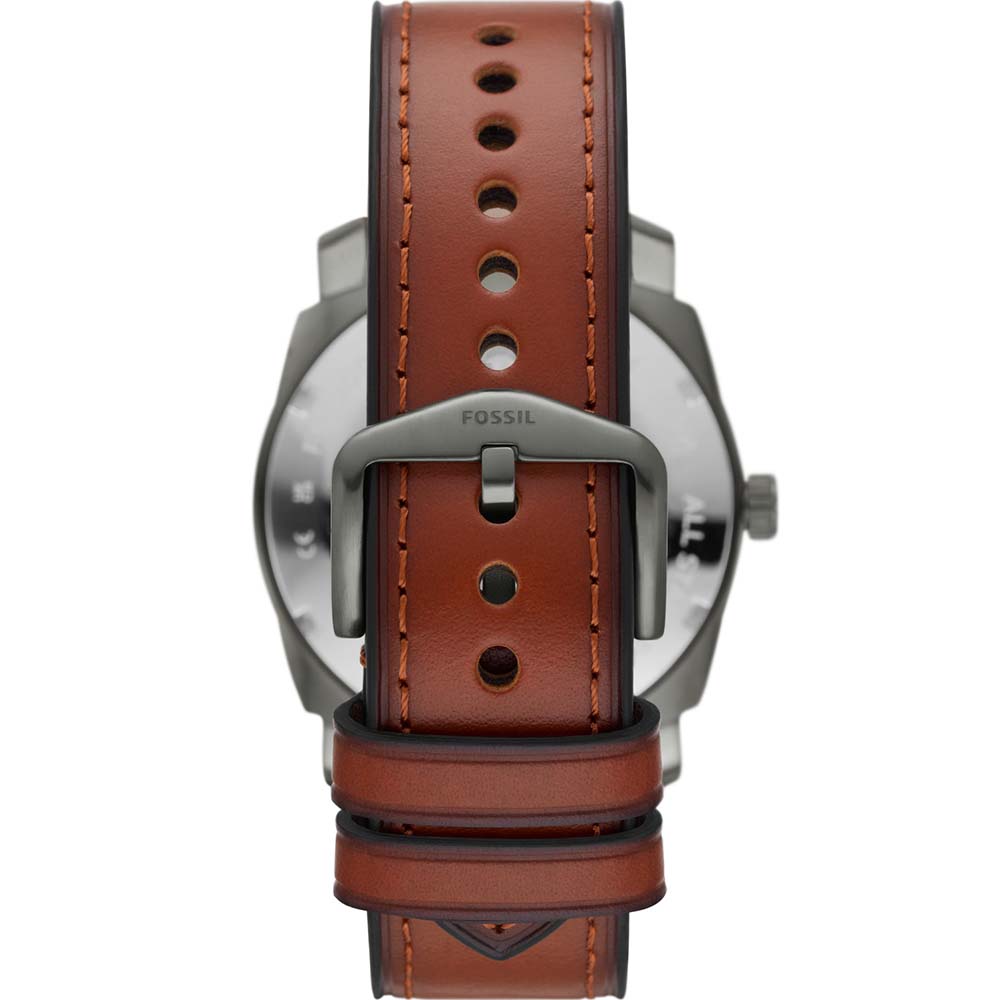 Stylish Fossil Machine FS5900 Men's Watch with Brown Leather Band