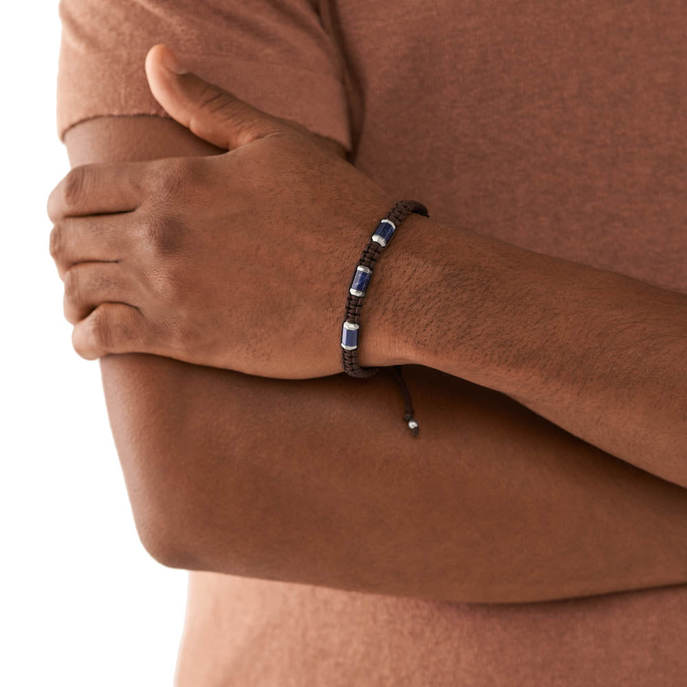 Fossil 25cm Threaded Stainless Steel Jewelry Bracelet