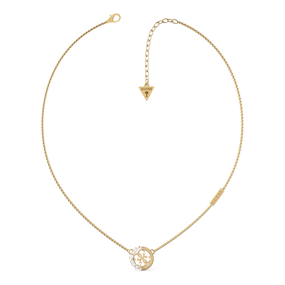 Guess 16 - 18 Inch Gold - Plated Stainless Steel 16mm 4G Tiny Adjustable Chain