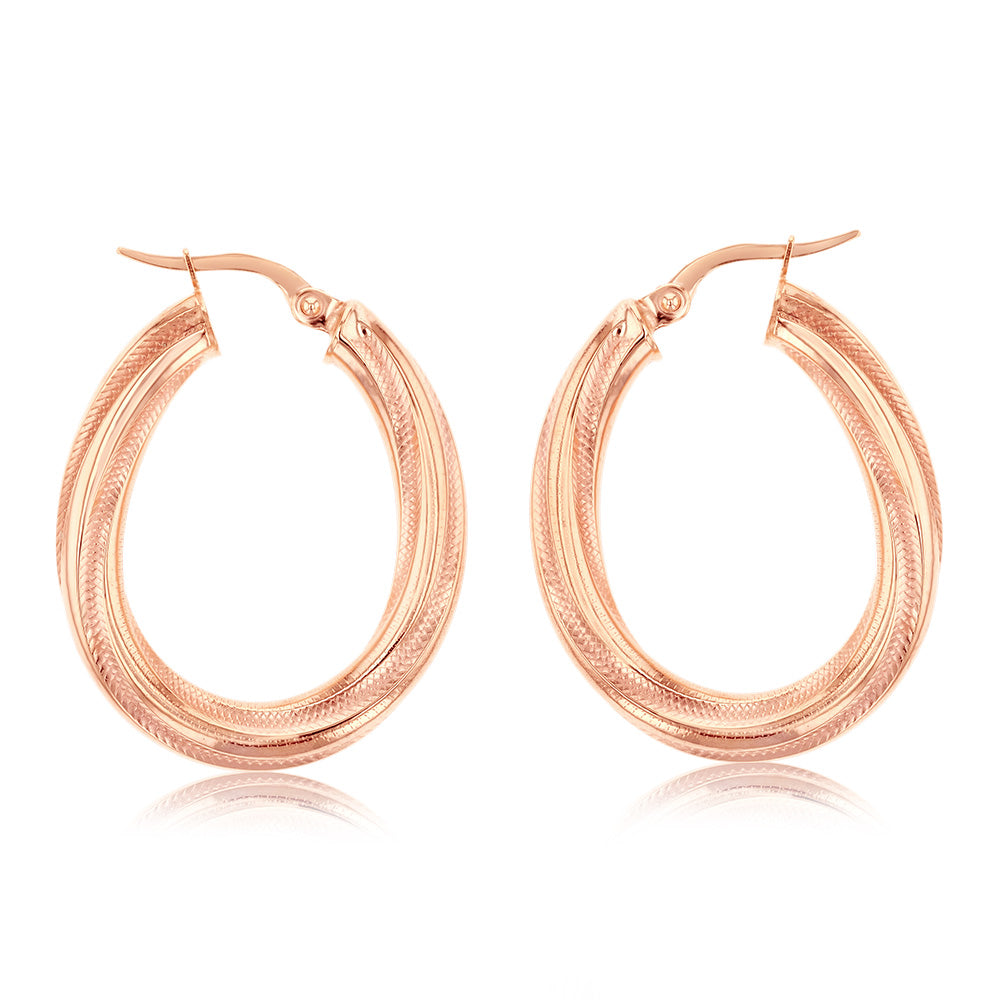 Stylish 9ct Yellow Gold Twisted Design Hoop Earrings for Fashionable Wear