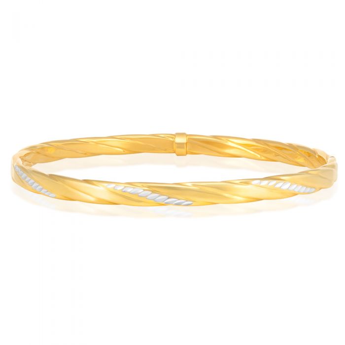 Stunning 9ct Gold Filled Diamond Cut Patterned Bangle for a Perfect Outfit