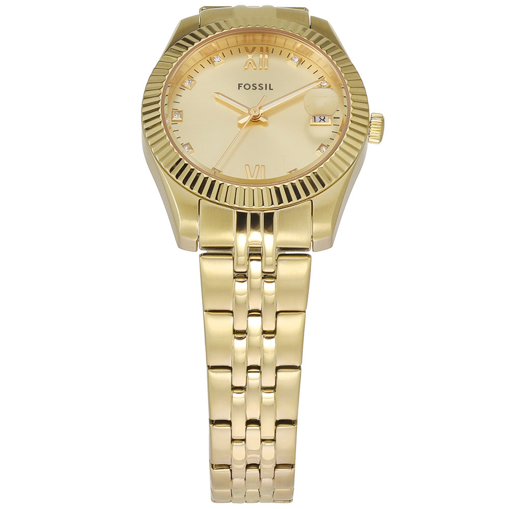 Fossil Scarlette ES5338 All-Gold Quartz Women's Watch with Date Display