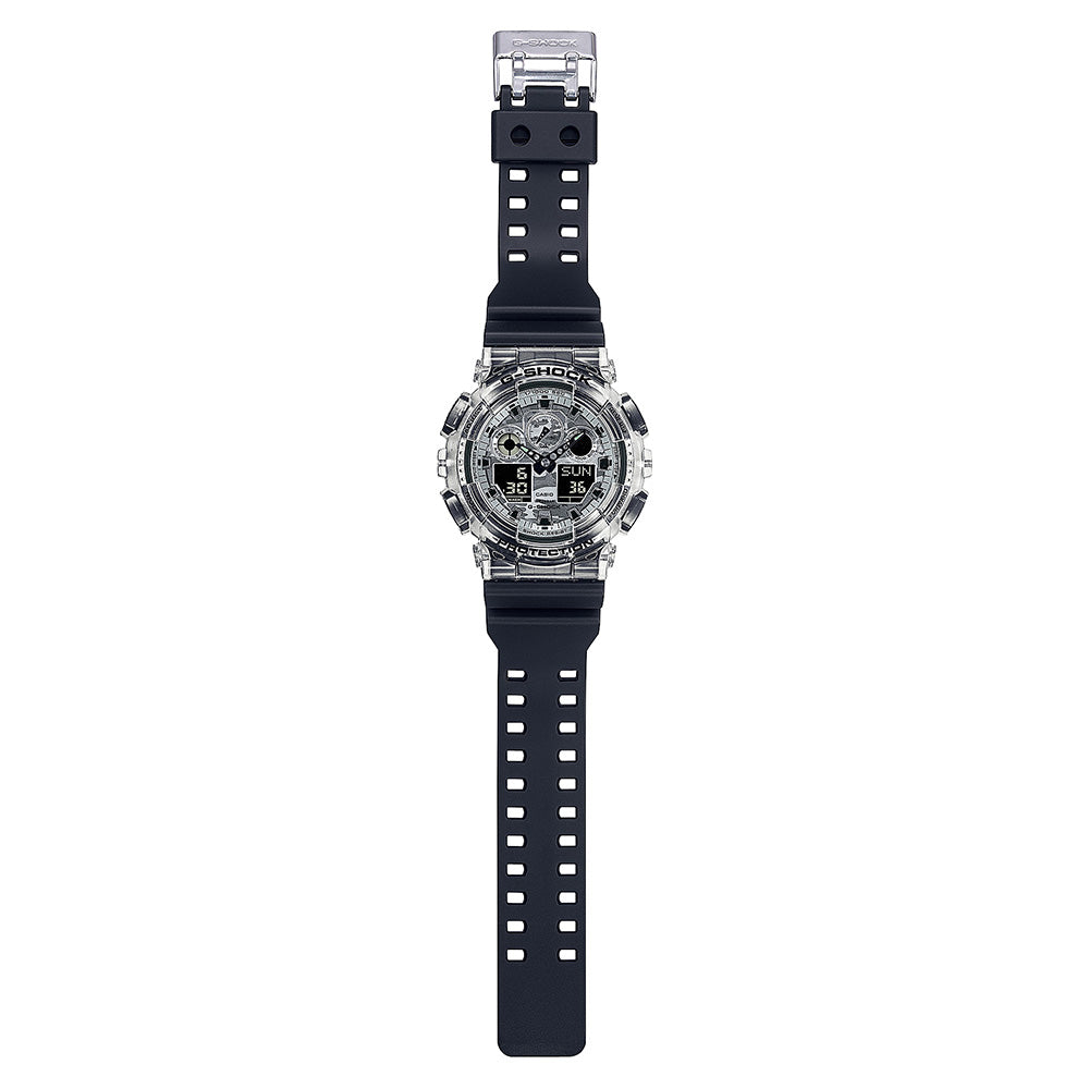G-Shock GA100SKC-1A Transparent Men's Watch with Snow Camouflage Dial