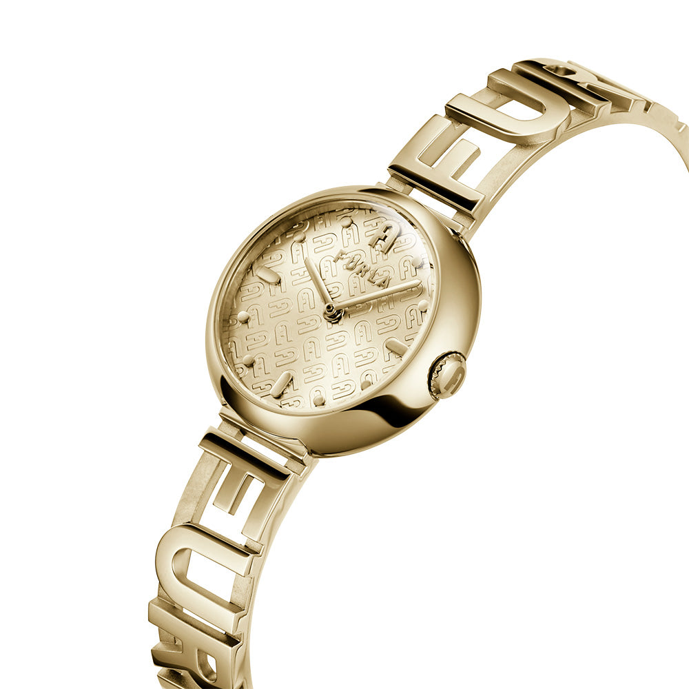 Furla WW00049003L2 Stylish 3D Gold-Tone Stainless Steel Bangle for Urban Wear