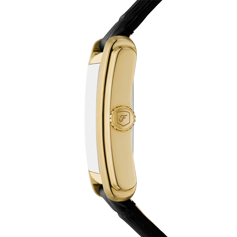 Fossil Carraway FS6091 - 30mm Stainless Steel Watch with Leather Strap