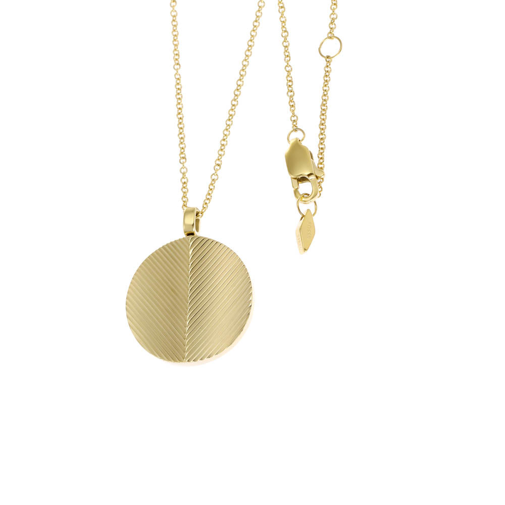 Fossil Harlow Yellow Gold Plated Stainless Steel Pendant with Chain