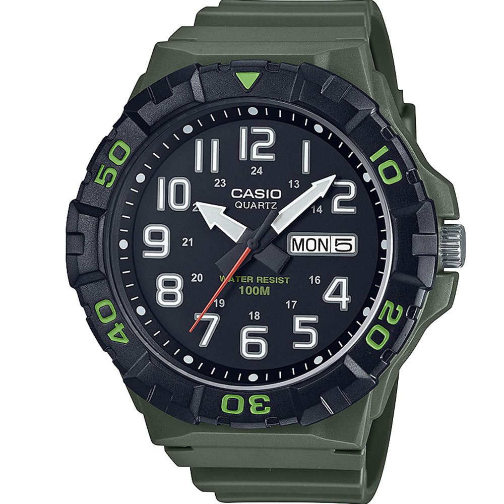 Casio Men's Stylish Sporty MRW210H-3A Navy Green Resin Watch
