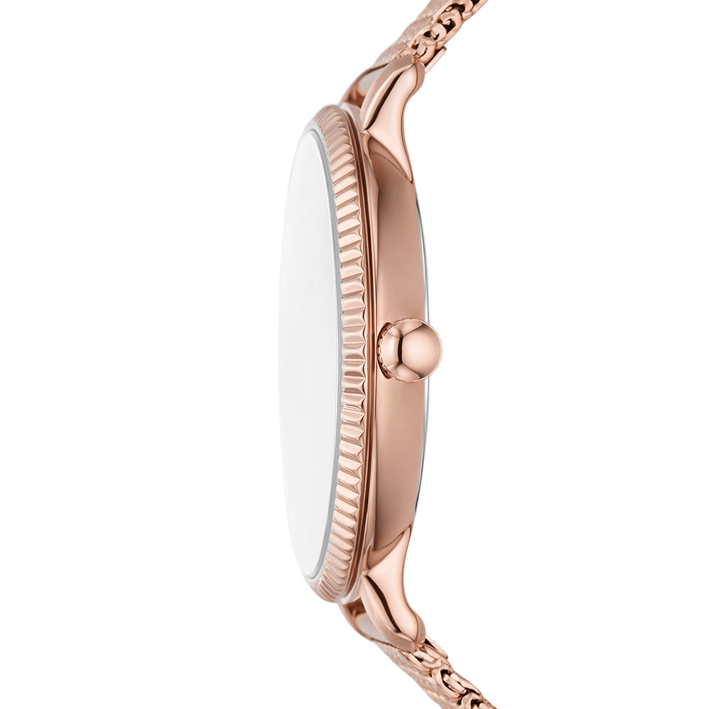 Fossil Elegant Jacqueline ES5322 Rose Gold Watch with Brown Dial
